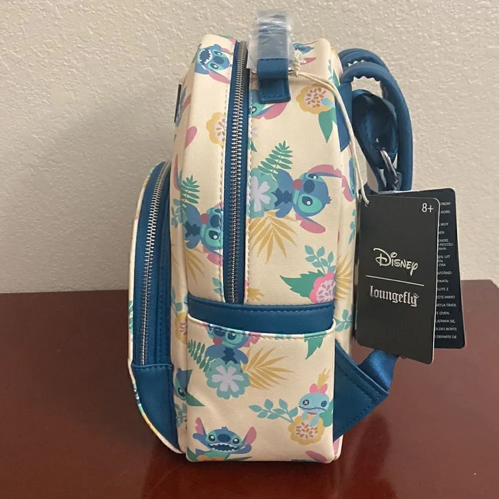 Exclusive - Loungefly Disney Lilo & Stitch Hawaiian Flowers Stitch and Scrump